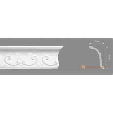 Потолочный плинтус с орнаментом, багет Homestar Izabel 80*130ММ