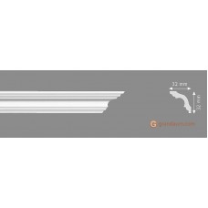 Потолочный плинтус с гладким профилем, багет Homestar K-35 32*32ММ